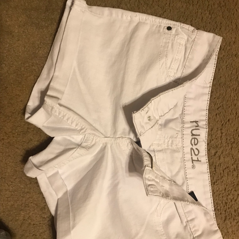 White Denim Distressed shorts